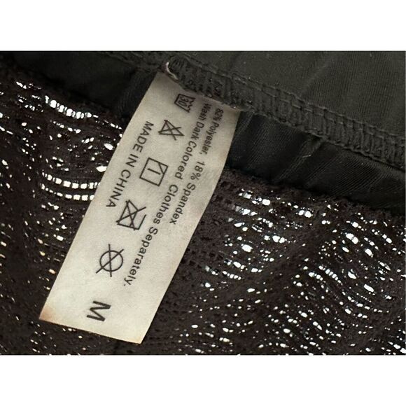 Tassel Trim Sheer Pull-On Style Shorts Black‎ sz Medium - Picture 5 of 6